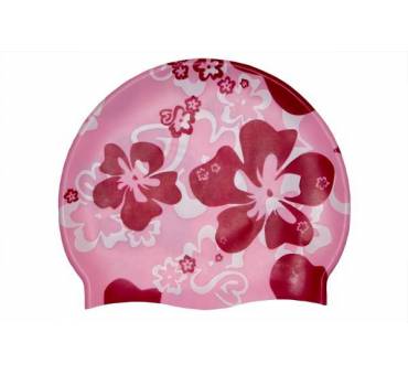 Cuffia rosa in silicone con decorazione fiori 